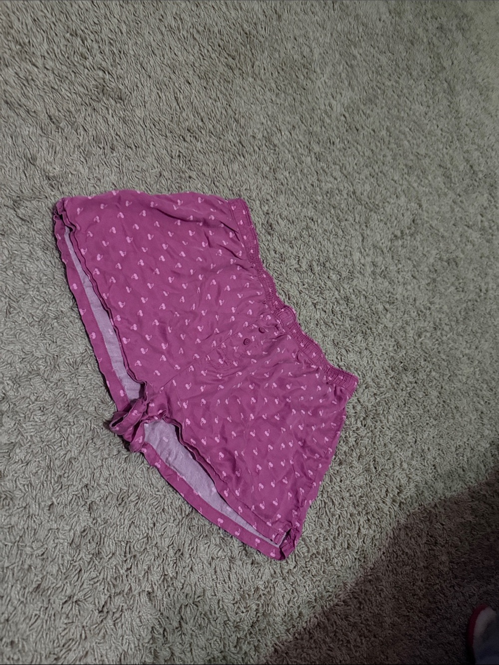 PINK Victoria's Secret Magenta Heart-Print Lounge Shorts